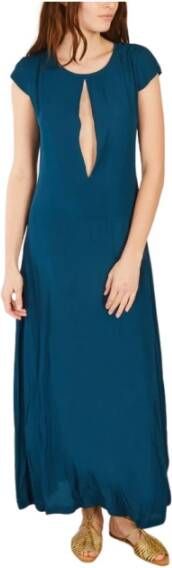 Karma Koma Elegante Maxi Jurk Blue Dames