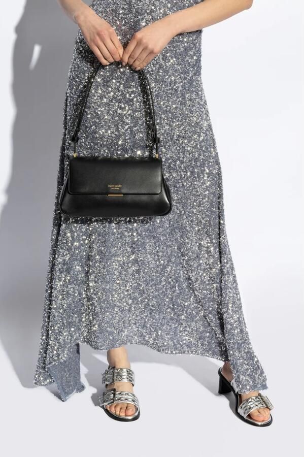 Kate Spade Fijnkorrelige Leren Schoudertas Zwart Black Dames - Foto 9