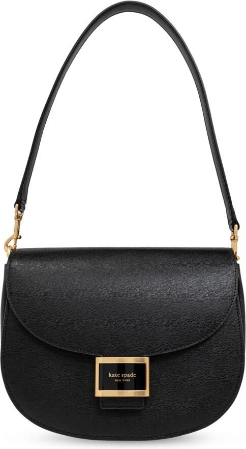 Kate spade new york Crossbody bags Katy Textured Leather Convertible Saddle Bag in zwart