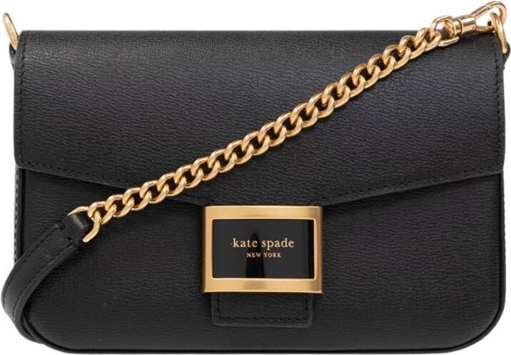 Kate spade new york Crossbody bags Katy Textured Leather Flap Chain Crossbody in zwart