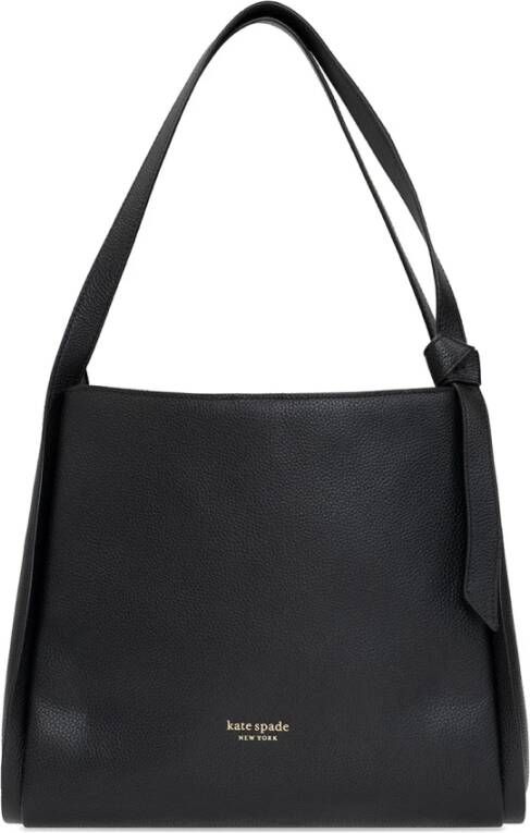 Kate spade new york Shoppers Knott Pebbled Leather Large Shoulder Bag in zwart