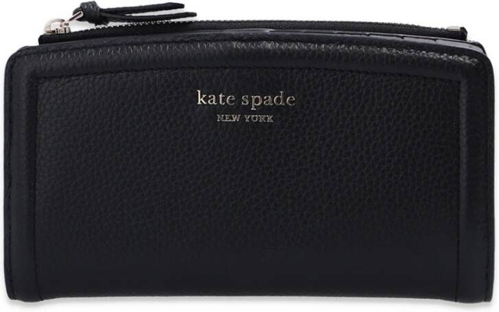 Kate Spade Lederen portemonnee met logo Zwart Dames
