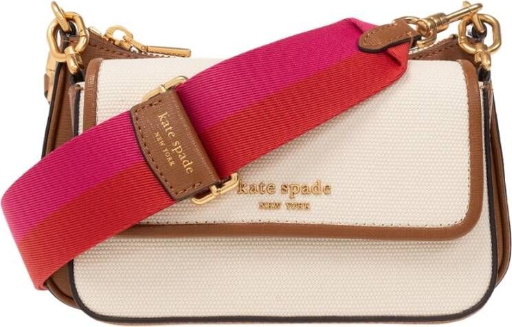 Kate spade new york Crossbody bags Double Up Racing Stripe Canvas Double Up Crossbody in bruin