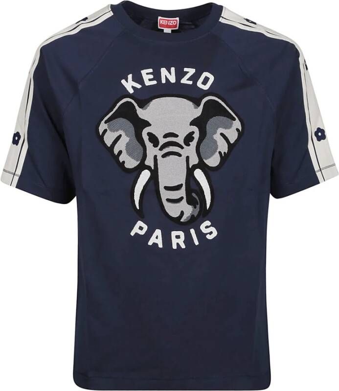 Kenzo 77 Bleu Nuit Slim T-Shirt Blauw Heren