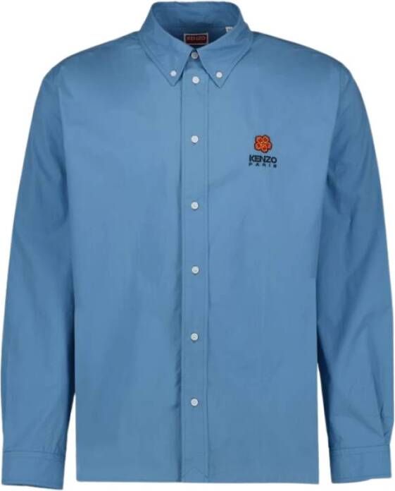 Kenzo Stijlvol en Comfortabel Cyan Katoenen Overhemd Blauw Heren