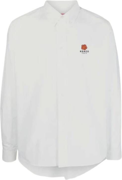 Kenzo Formeel Overhemd met Geborduurd Bloemenpatroon White Heren