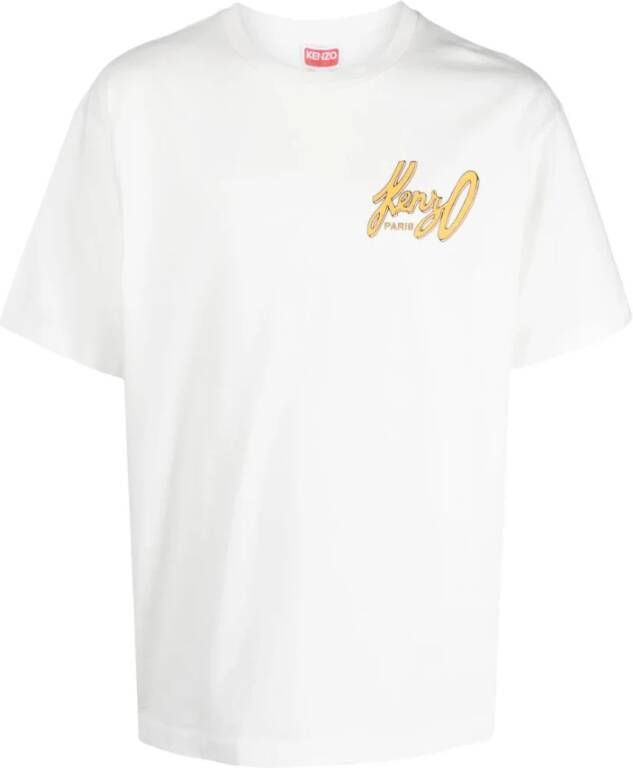 Kenzo Archief Logo Print T-Shirt Wit Heren