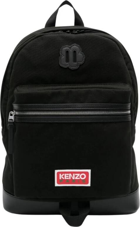 Kenzo Ultra-Resistente Zwarte Rugzak met Maxi Externe Zak Zwart Heren
