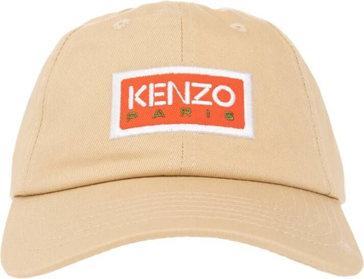 Kenzo Beige Katoenen Pet met Iconisch Logo Beige Heren