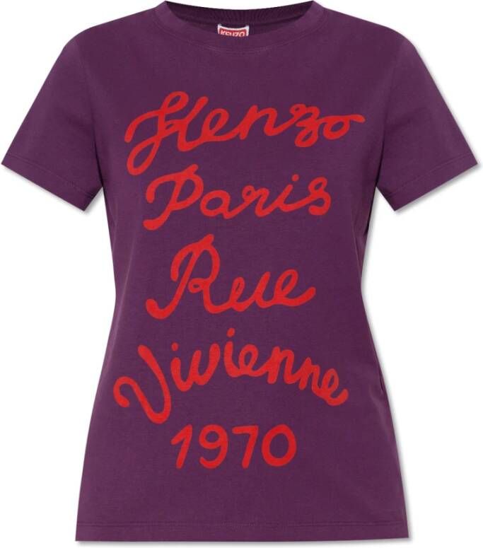 Kenzo Vivienne 1970 Ronde Hals T-shirt Purple Dames
