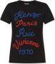 Kenzo Zwarte T-shirts en Polos met 'Rue Vivienne' en Paris Prints Black Dames - Thumbnail 1