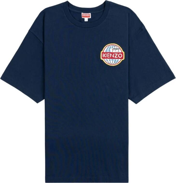 Kenzo Blauw Shirt met Geborduurd Logo Blauw Heren