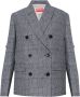 Kenzo Geruite Oversized Double-Breasted Blazer Gray Dames - Thumbnail 1