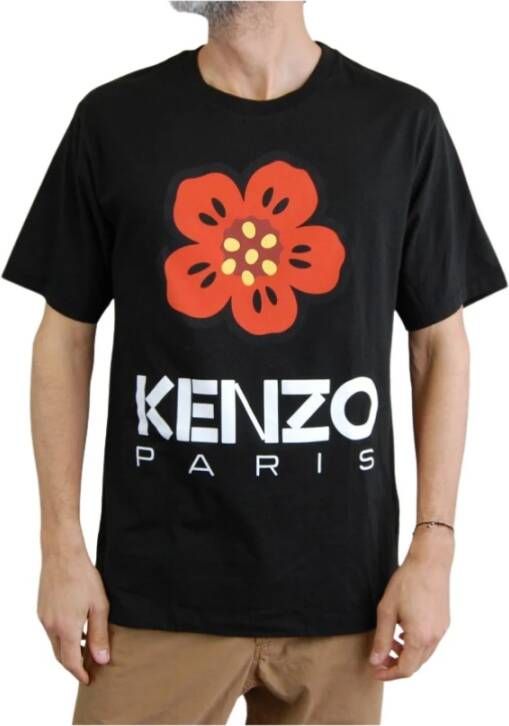 Kenzo Bloemen T-shirt met korte mouwen Zwart Heren