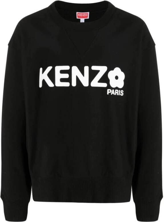 Kenzo Bloemenprint Crew Neck Sweatshirt Zwart Heren