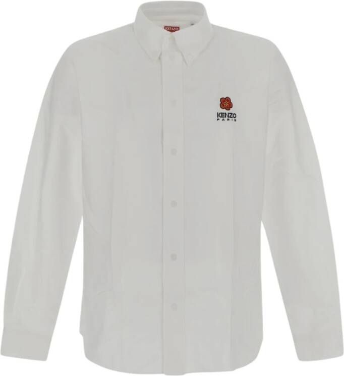 Kenzo Boke Crest Oxford Overhemd Wit Heren