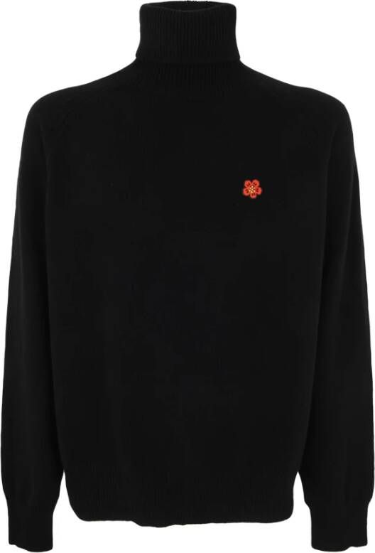 Kenzo Boke Flower Crest Turtleneck Zwart Heren Kledingwinkel