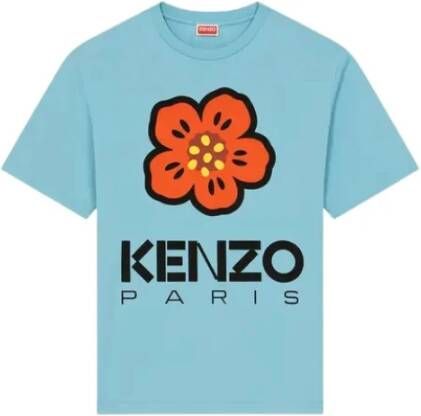 Kenzo Boke Flower Print T-shirt voor een casual stijl Blauw Heren