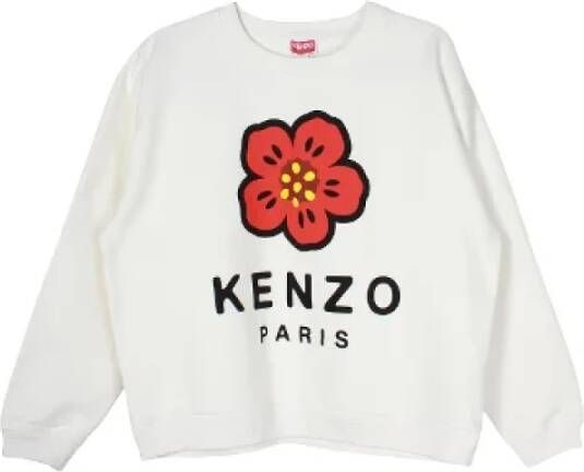 Kenzo Boke Flower Sweater van wit katoen White Dames