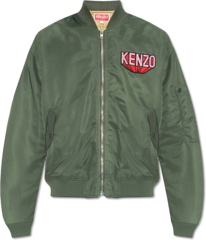 Kenzo Logo-Patch Katoenen Bomberjack Green Heren
