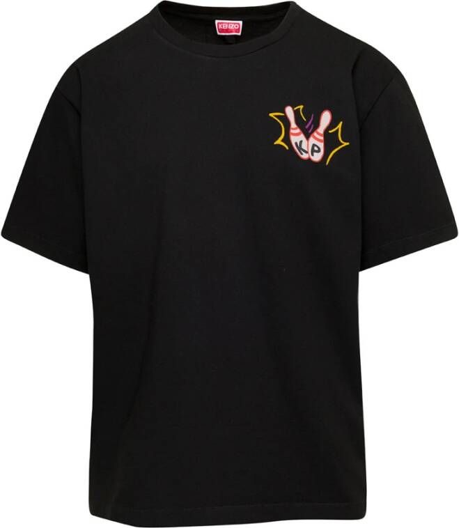 Kenzo Bowling Team Oversize T-Shirt voor Heren Zwart Heren