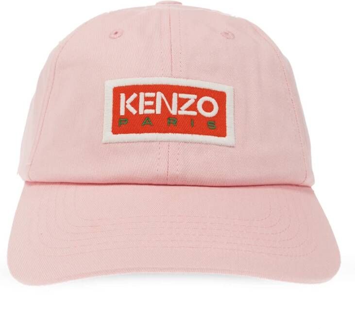 Kenzo Roze Logo-Geborduurde Baseballpet Pink Dames