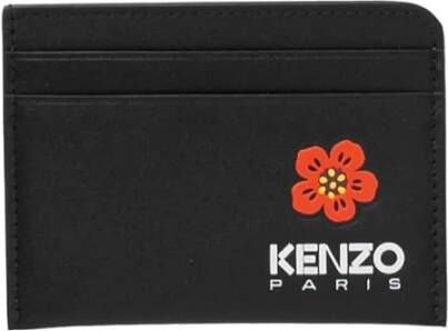 Kenzo Zwarte Logo-Print Pasjeshouder met Kaartsleuven Zwart Heren