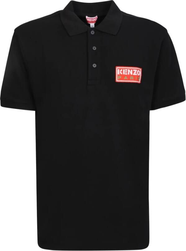 Kenzo Casual biologisch katoenen poloshirt Zwart Heren