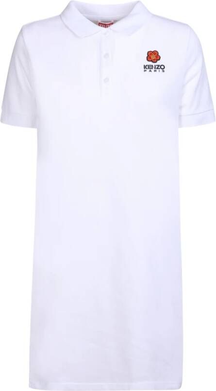 Kenzo Casual-Chique Witte Polo Jurk White Dames
