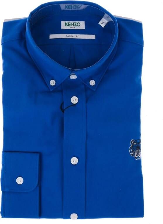 Kenzo Casual Button-Up Overhemd Blue Heren