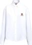 Kenzo Wit Blauw Katoenen Overhemd Klassieke Kraag White Heren - Thumbnail 5