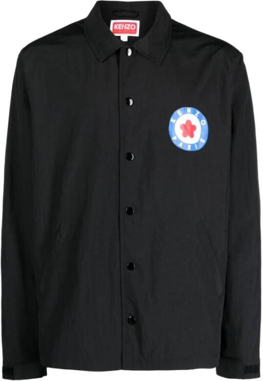 Kenzo Klassieke Shirt Doel Logo Print Black Heren
