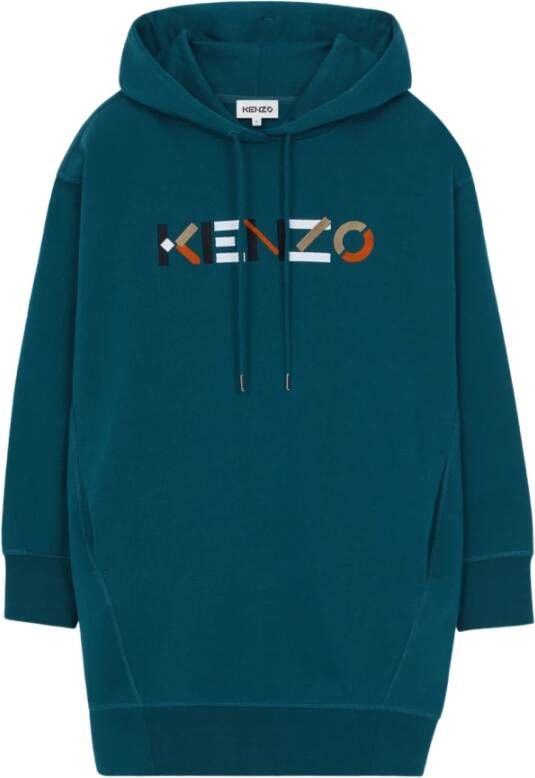Kenzo Comfortabele en stijlvolle hoodie jurk Blauw Dames