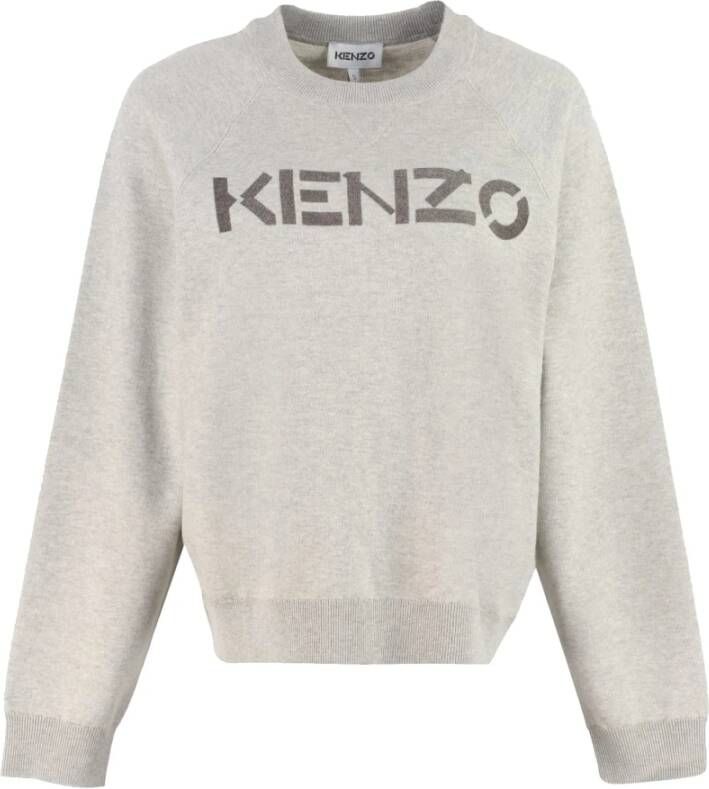 Kenzo Comfortabele Logo Sweatshirt van Wolmix Grijs Dames