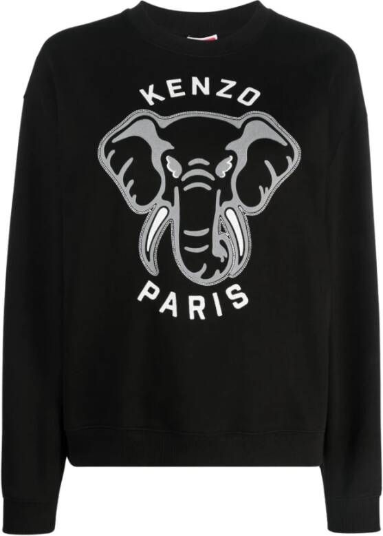 Kenzo Comfortabele Zwarte Katoenen Sweatshirt Aw23 Zwart Dames