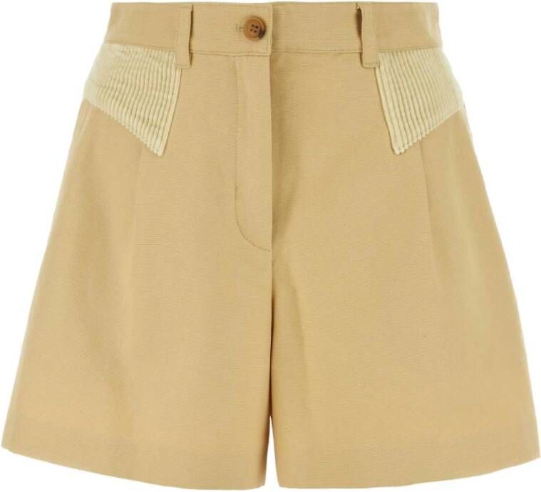 Kenzo Crèmekleurige katoenen bermuda shorts Yellow Dames