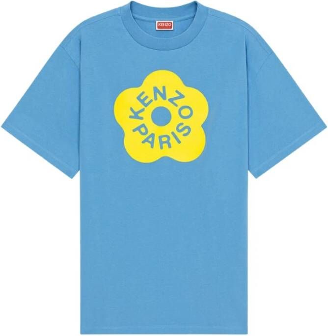 Kenzo Cyaan Uniek Ontwerp T-shirt en Polo Blauw Dames