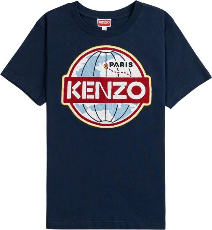 Kenzo Blauwe T-shirts en Polos met Geborduurd Insigne Blauw Dames