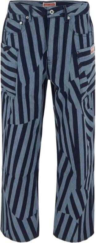 Kenzo Dazzle Stripe Cargo Jeans Blauw Heren