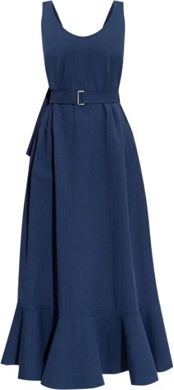 Kenzo Donkerblauwe mouwloze jurk met ruche Blauw Dames