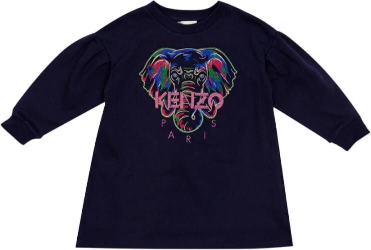 Kenzo Kids Sweaterjurk met print Blauw