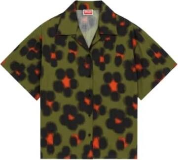 Kenzo Elegante korte mouwen luipaardprint shirt Groen Dames