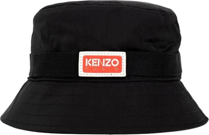 Kenzo Zwarte Logo Bucket Hat Zwart Heren