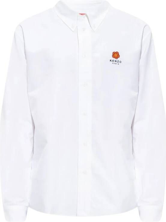 Kenzo Formeel Overhemd met Geborduurd Bloemenpatroon White Heren
