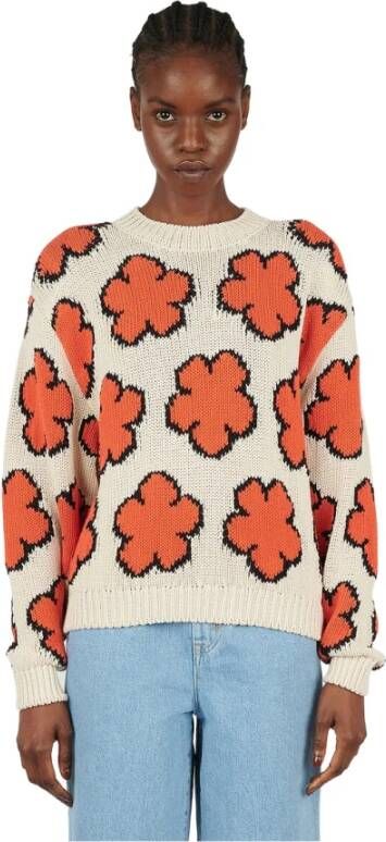Kenzo Gebreide Bloemensweater Oranje Dames