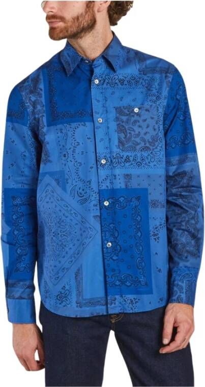 Kenzo Gestreept katoenen overhemd Blauw Heren