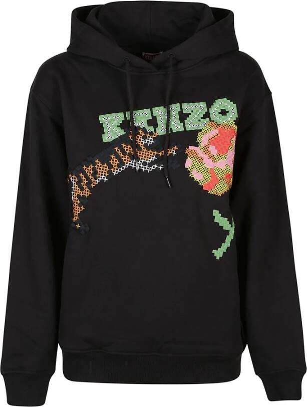 Kenzo Gezellige Noir Pixel Regular Sweatshirt Zwart Dames