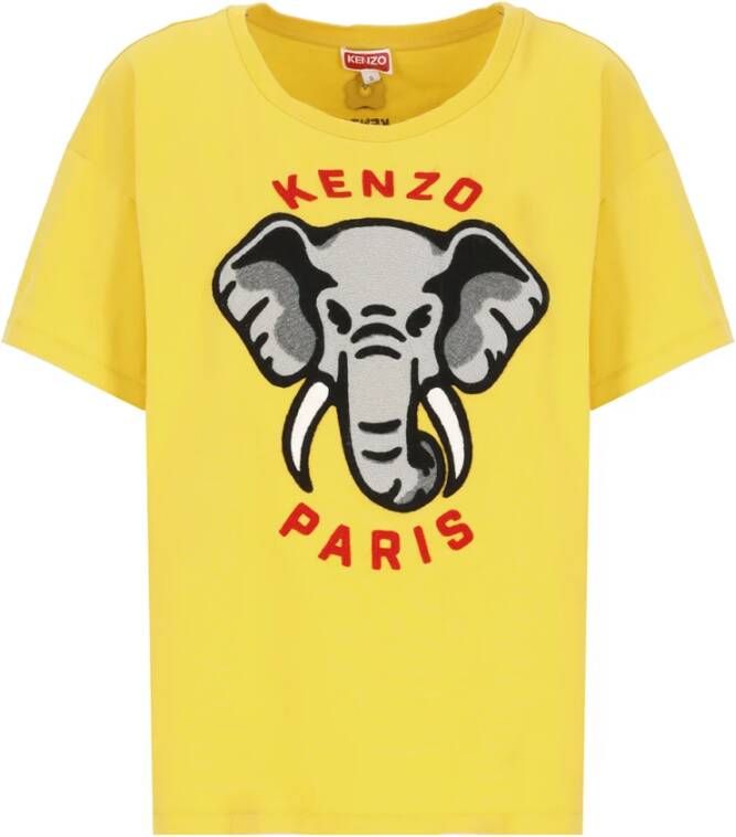 Kenzo Gouden Collectie Dames T-shirt met Relax Logo Geel Dames