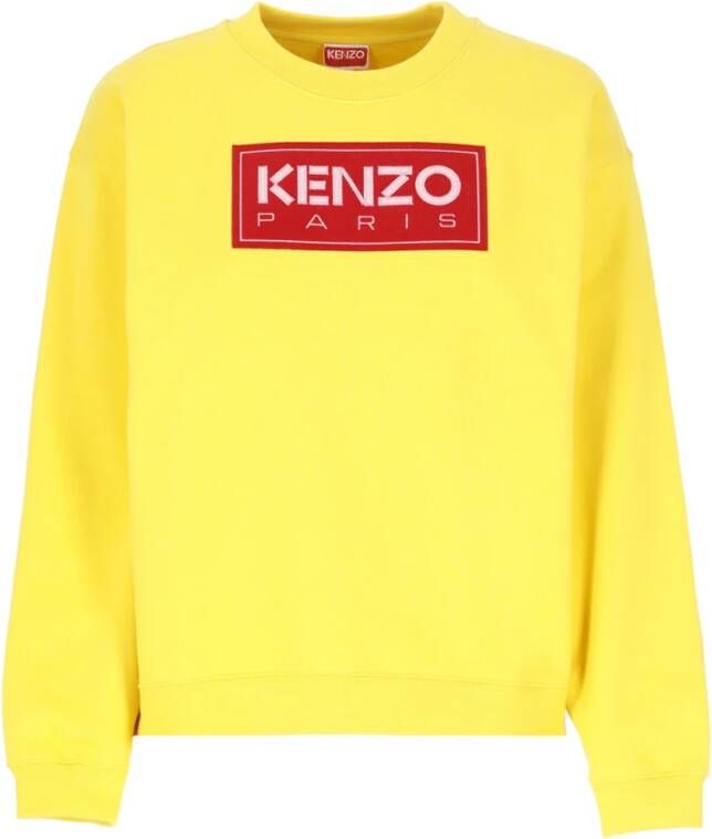 Kenzo Gouden Sweater met Paris Logo Patch Yellow Dames