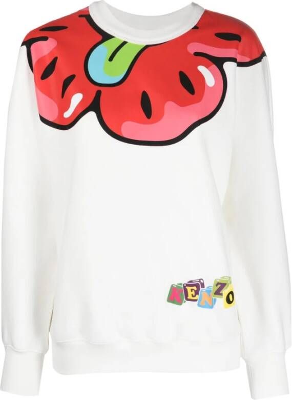 Kenzo Grafisch Langarm Trainingshirt White